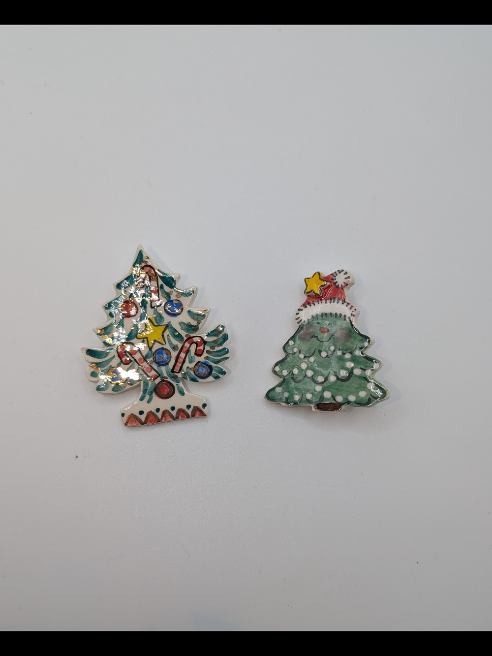 Holiday Christmas Tree Enamel Pins - Green and Multicolor